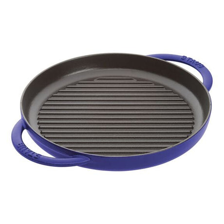 Staub 10-inch Round Double Handle Pure Grill Dark Blue