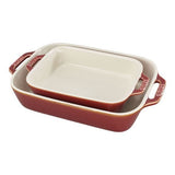 Staub 2-Piece Rectangular Baking Dish Set Rustic Red