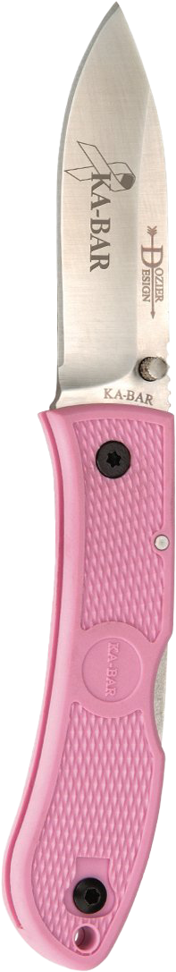 KA-BAR Dozier Folding Hunter Knife - Pink Pink