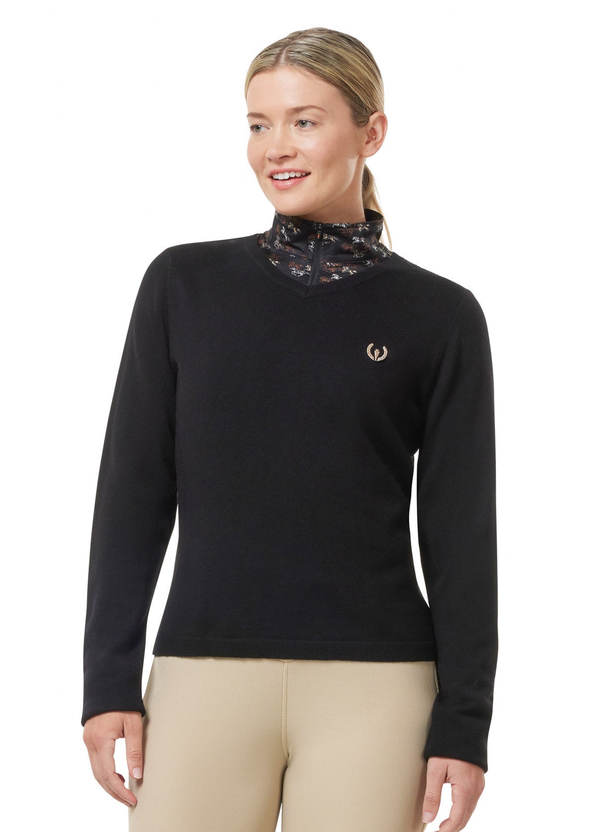 Kerrits Equestrian Apparel Stable Temp Merino Wool Quarter Zip Top - Black Black