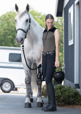 Kerrits Equestrian Apparel Quarter Line Zip Neck Sleeveless Equestrian Shirt - Limestone Limestone