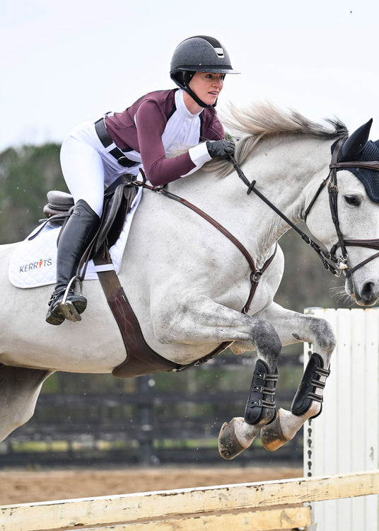 Kerrits Equestrian Apparel Affinity Long Sleeve Show Shirt - Vineyard / Filigree Horse Vineyard / Filigree Horse