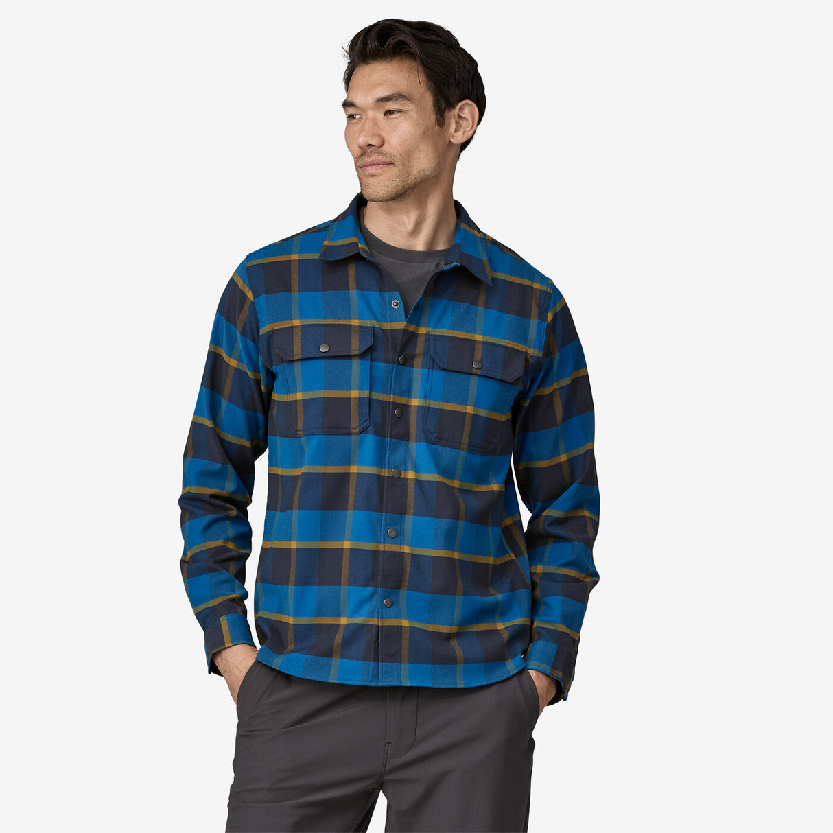 Patagonia Men's Canyonite Flannel Shirt - Cliffs Edge: Endless Blue Cliffs Edge: Endless Blue