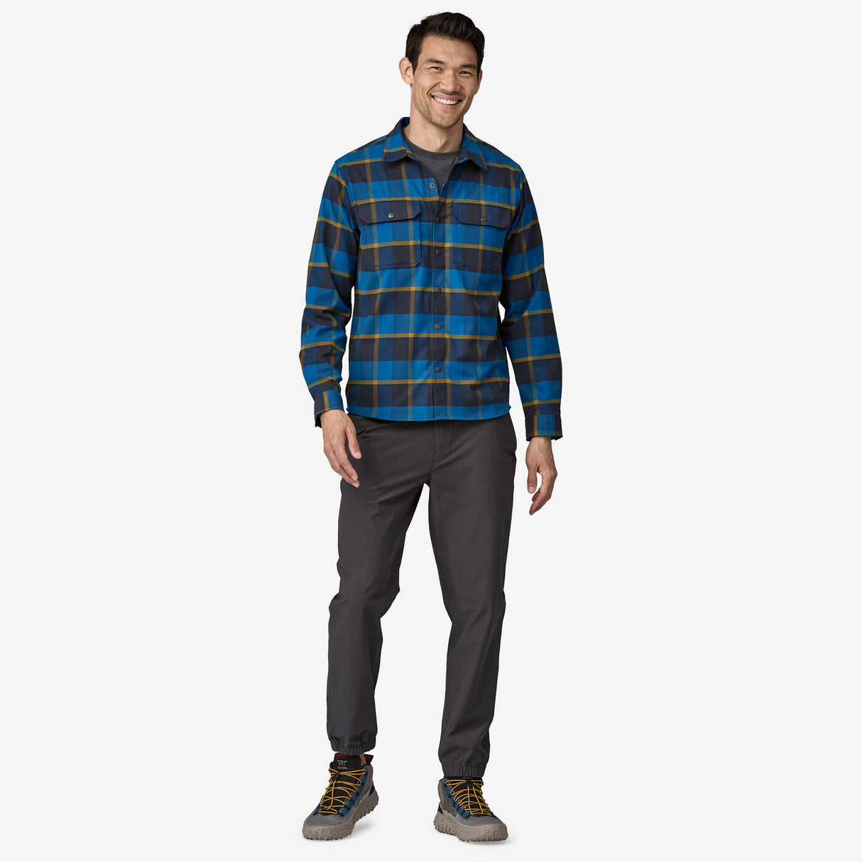 Patagonia Men's Canyonite Flannel Shirt - Cliffs Edge: Endless Blue Cliffs Edge: Endless Blue