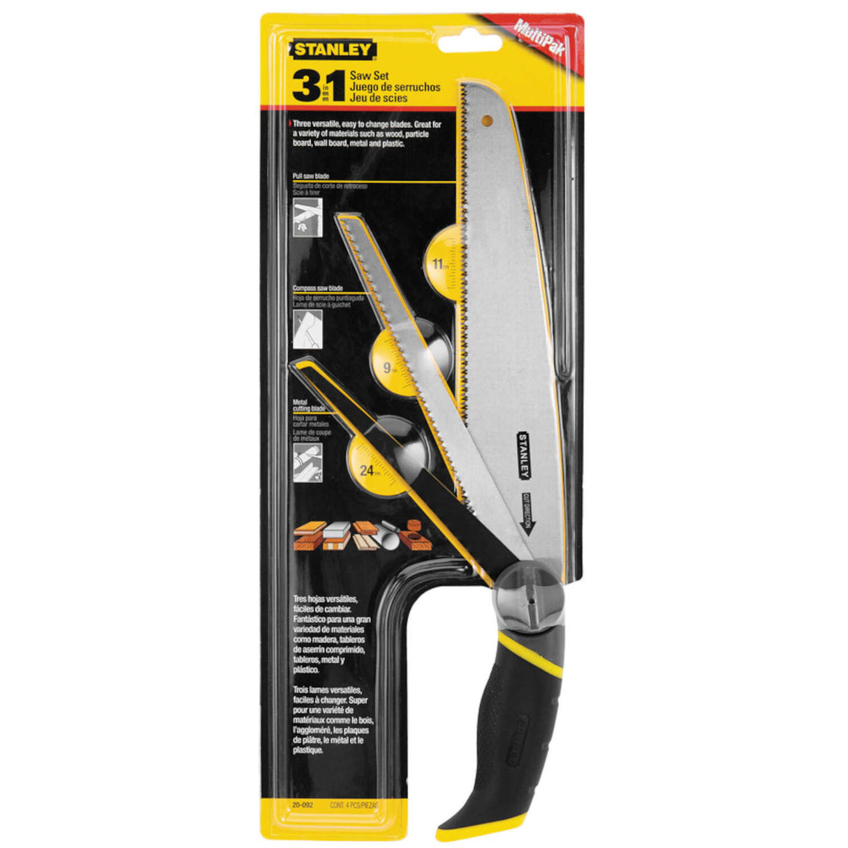 Stanley Tools Carbon Steel 3-in-1 Multi-Purpose Saw