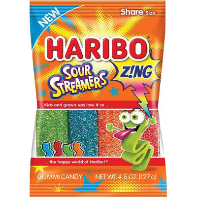 Haribo Zing Sour Streamers Gummies