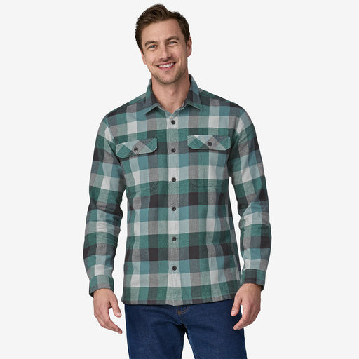 Patagonia Men's Long-sleeved Organic Cotton Midweight Fjord Flannel Shirt Guides/nouveau green