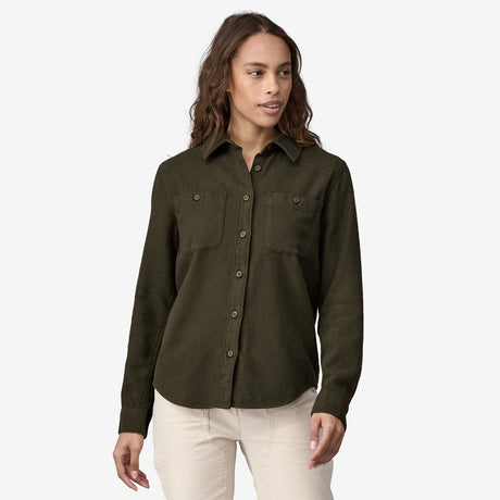 Patagonia Women's Fjord Flannel Shirt - Whole Weave: Pine Needle Green Whole Weave: Pine Needle Green