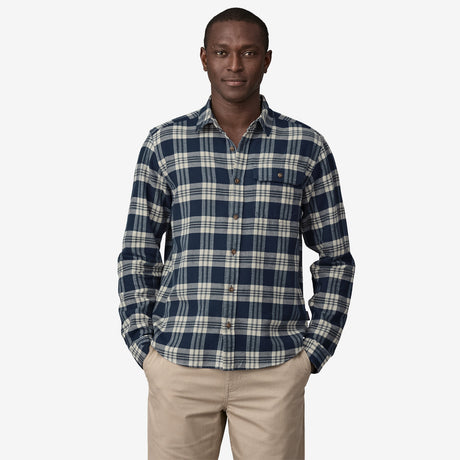 Patagonia Men's Long-Sleeved Lightweight Fjord Flannel Shirt - Base Camp: New Navy Base Camp: New Navy