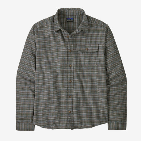 Patagonia Men's Long-Sleeved Lightweight Fjord Flannel Shirt - Tracks: Thermal Blue Tracks: Thermal Blue