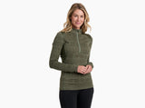 Kuhl Clothing Women's Kaskade Zip Neck - Dark Moss Dark Moss