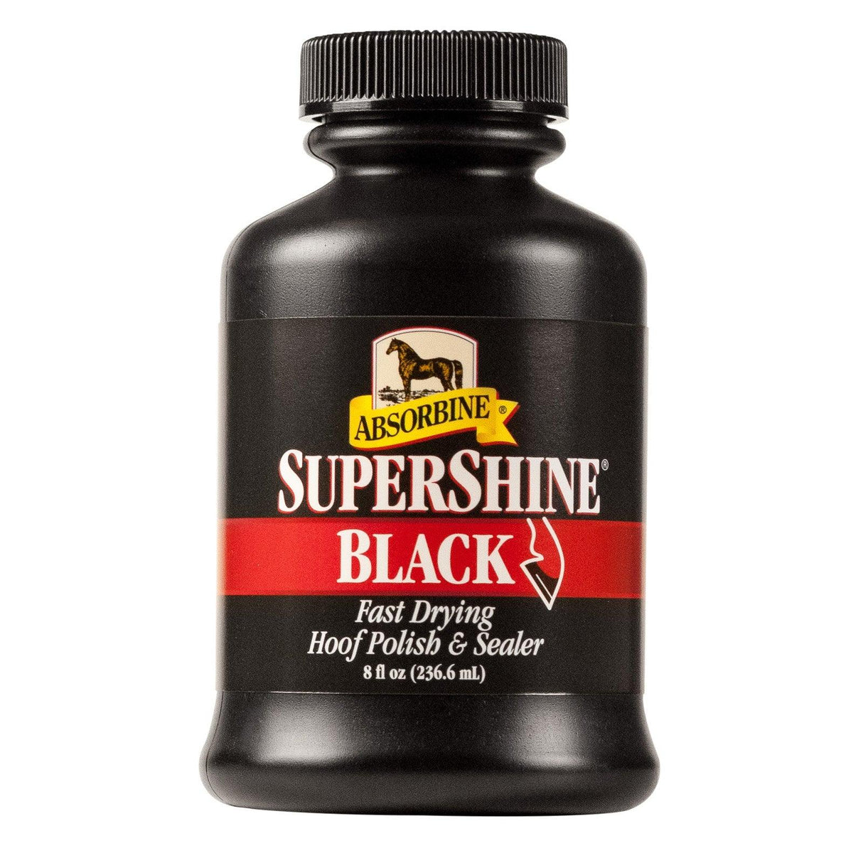 Absorbine SuperShine Black Hoof Polish & Sealer with Brush - 8oz. / Black