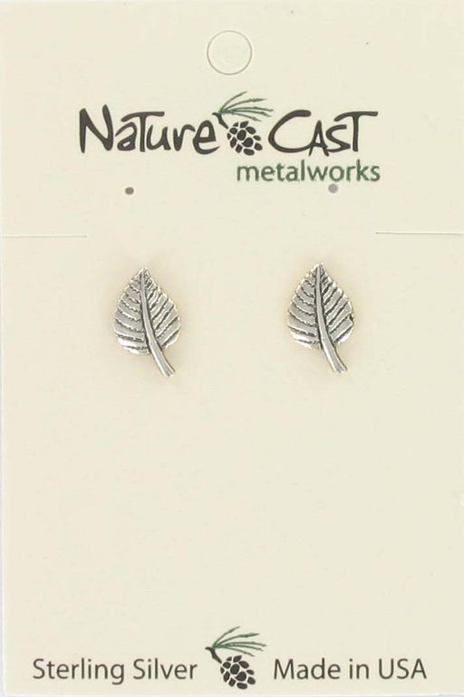 Nature Cast Metalworks Aspen Leaf Sterling Silver Post Earring