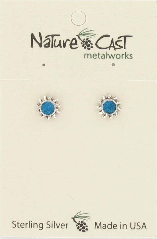 Nature Cast Metalworks Sun Turquoise Sterling Silver Post Earring