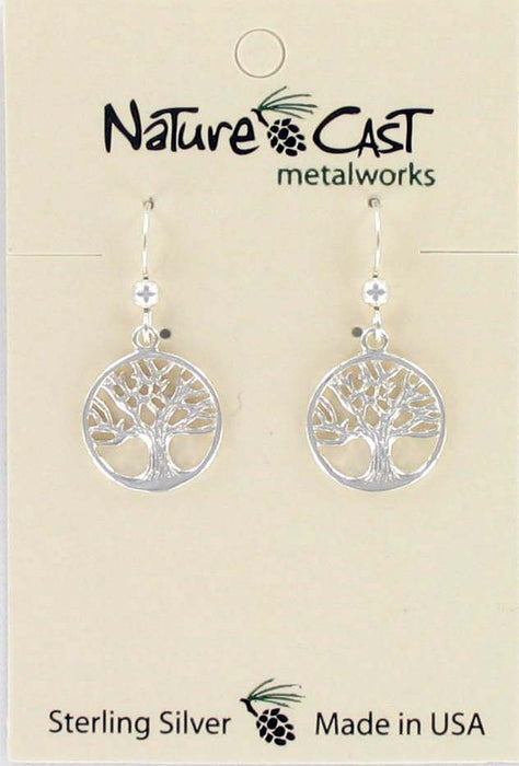 Nature Cast Metalworks Tree Of Life Sterling Silver Dangle Earring