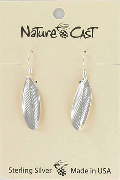 Nature Cast Metalworks Sterling Silver Feather Imprint Dangle Earring Sterling silver