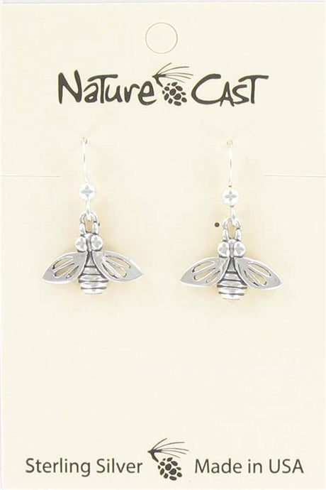 Nature Cast Metalworks Sterling Silver Bee Dangle Earring Sterling silver