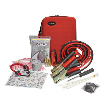 Lifeline First Aid Emergency Roadside Kit Red