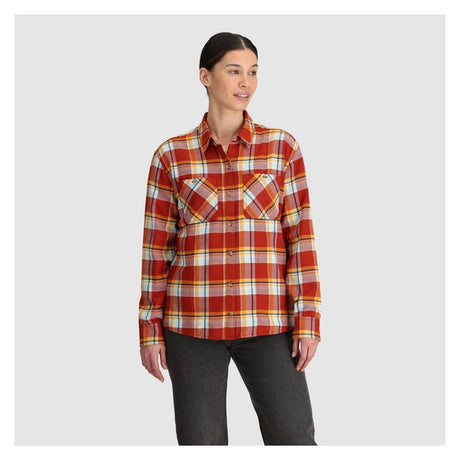 Outdoor Research Womens Feedback Flannel Twill Shirt Fjord plaid