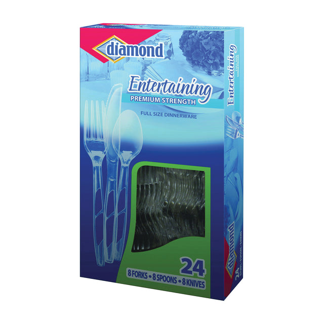 diamond Cutlery Set Clear