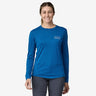 Patagonia Women's Long-Sleeved Capilene Cool Merino Graphic Shirt Fitz Roy Strata: Endless Blue