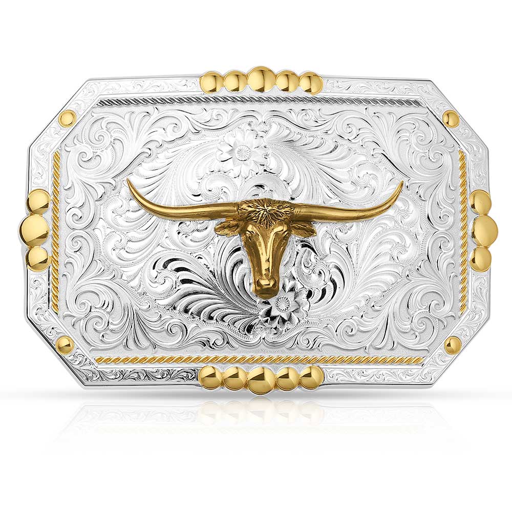 Montana Silversmiths Principle Longhorn Showpiece Belt Buckle