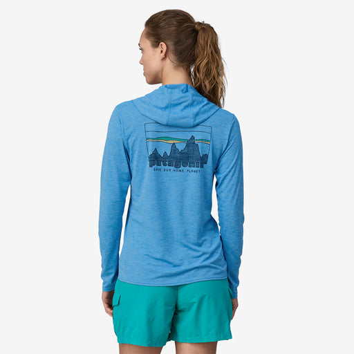 Patagonia Women's Capilene Cool Daily Graphic Hoody 73 Skyline: Vessel Blue X-Dye