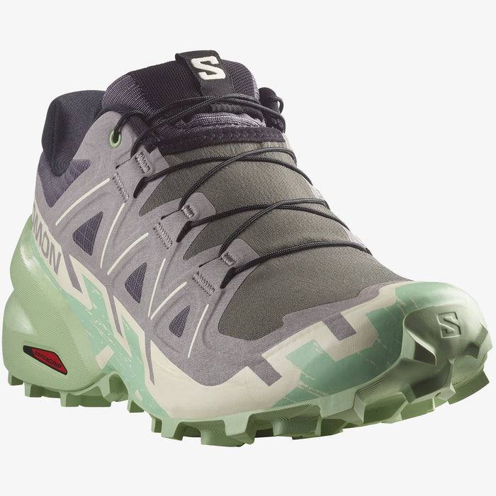 Salomon Women's Speedcross 6 Shoe - Castlerock/Vanilla Ice/Smoke Green Castlerock/Vanilla Ice/Smoke Green