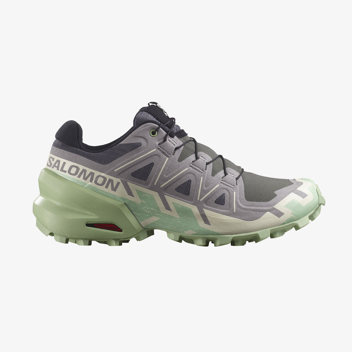 Salomon Women's Speedcross 6 Shoe - Castlerock/Vanilla Ice/Smoke Green Castlerock/Vanilla Ice/Smoke Green