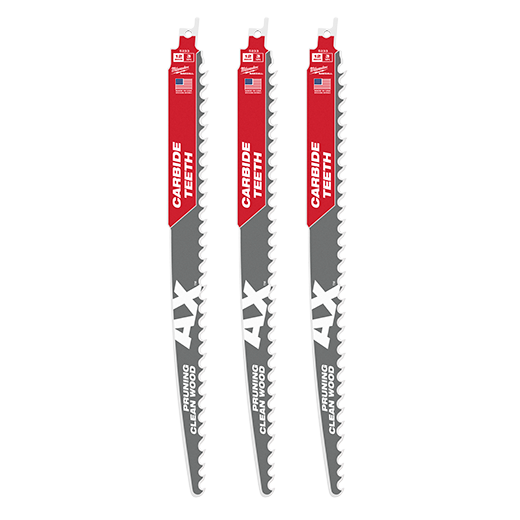 Milwaukee 12 In. 3 Tpi The Ax With Carbide Teeth For Pruning & Clean Wood Sawzall Blade 3pk