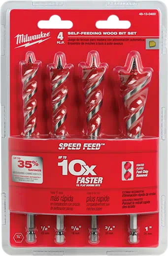 Milwaukee Speed Feed Wood Bit 6-1/2 In. Set - 4 Pc