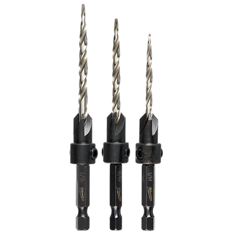 Milwaukee 3 Pc Countersink Drill Bit Set