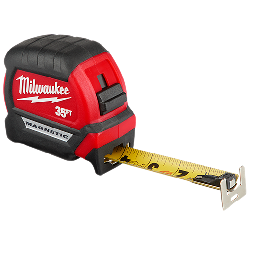 Milwaukee 35 Ft Mag Tape Measure With Finger Stop