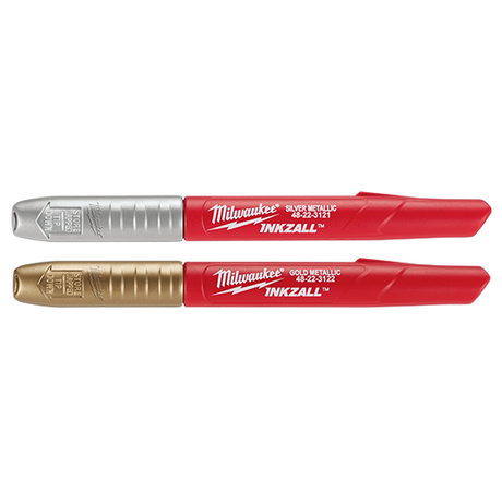 Milwaukee Inkzall Fine Point Metallic Marker - Silve/gold 2 Pack