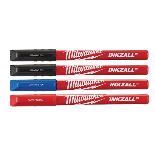 Milwaukee Inkzall Ultra Fine Point Jobsite Pens - Mixed 4 Pack