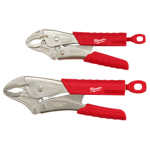 Milwaukee 2 Pc. 7 In. & 10 In. Torque Lock Curved Jaw Locking Pliers Set With Grip