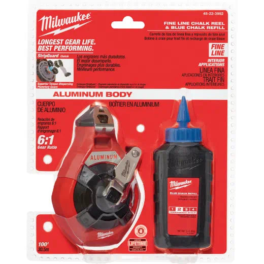 Milwaukee 100 Ft Fine Line Chalk Kit With Blue Chalk