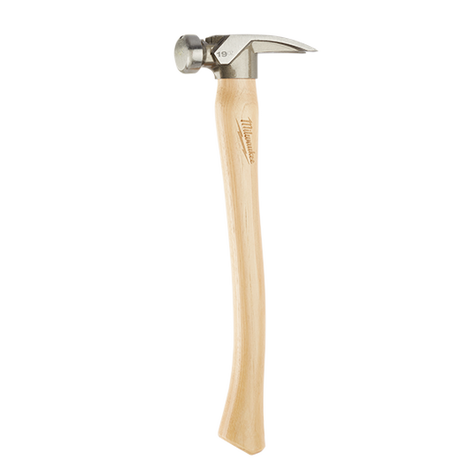 Milwaukee 19oz Smooth Face Hickory Handle Framing Hammer