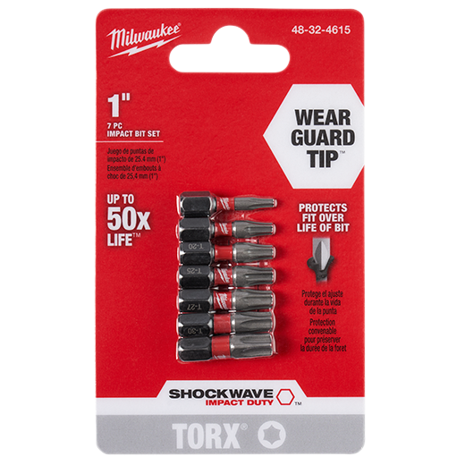 Milwaukee Shockwave Torx 1 In. Insert Bit Set - 7pc