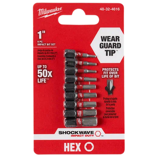 Milwaukee Shockwave Impact Hex Insert Bit Set -9pc