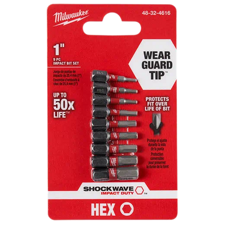 Milwaukee Shockwave Impact Hex Insert Bit Set -9pc