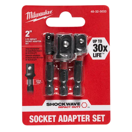 Milwaukee Shockwave 3pc Impact socket Adapter Set