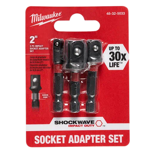 Milwaukee Shockwave 3pc Impact socket Adapter Set