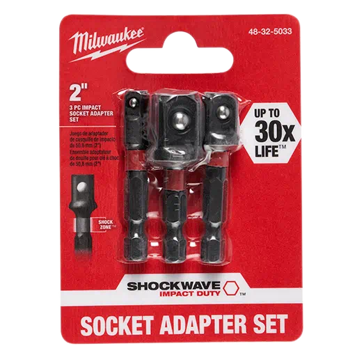 Milwaukee Shockwave 3pc Impact socket Adapter Set