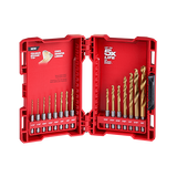 Milwaukee 15 Pc Shockwave Red Helix Titanium Drill Bit Set