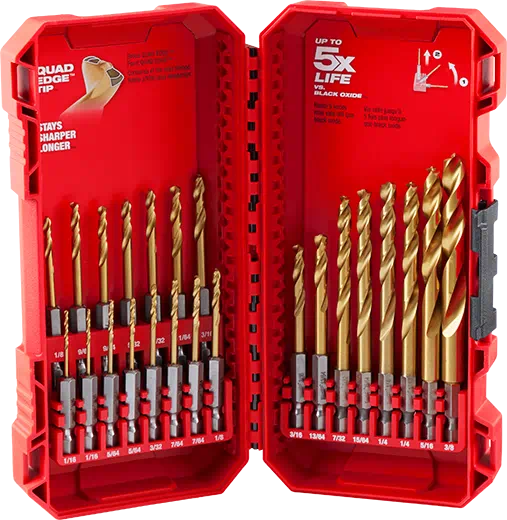 Milwaukee Shockwave Impact Duty Red Helix Titanium Drill Bit Set - 23pc