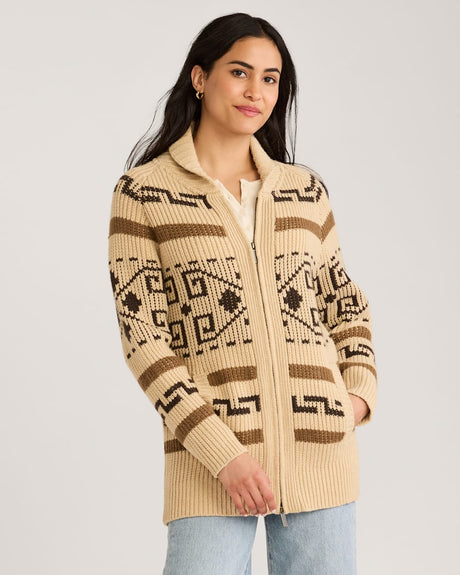 Pendleton Women's Westerley Cardigan Tan/brown multi