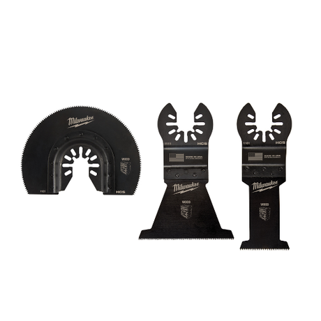 Milwaukee Open-lok 3pc Wood Cutting Multi-tool Blade Variety Pack