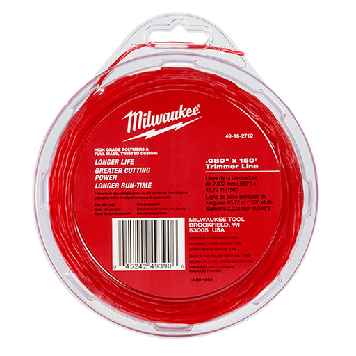 Milwaukee .080 In. X 150 Ft Trimmer Line