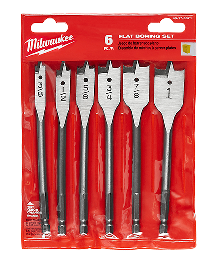 Milwaukee Flat Boring Bit 6 In. Universal Set - 6pc